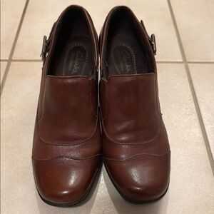 Clarks Brown Leather Loafers, Women’s, Slip-Ons Casual
